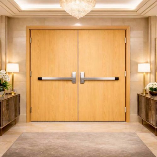 Fire Rated Steel Door With Veneer Finished